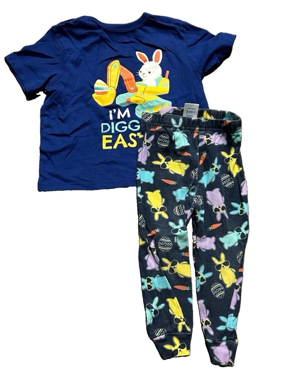 Toddler Easter Pajama Set Short Sleeve T Shirt Pants Size 12-18 Months